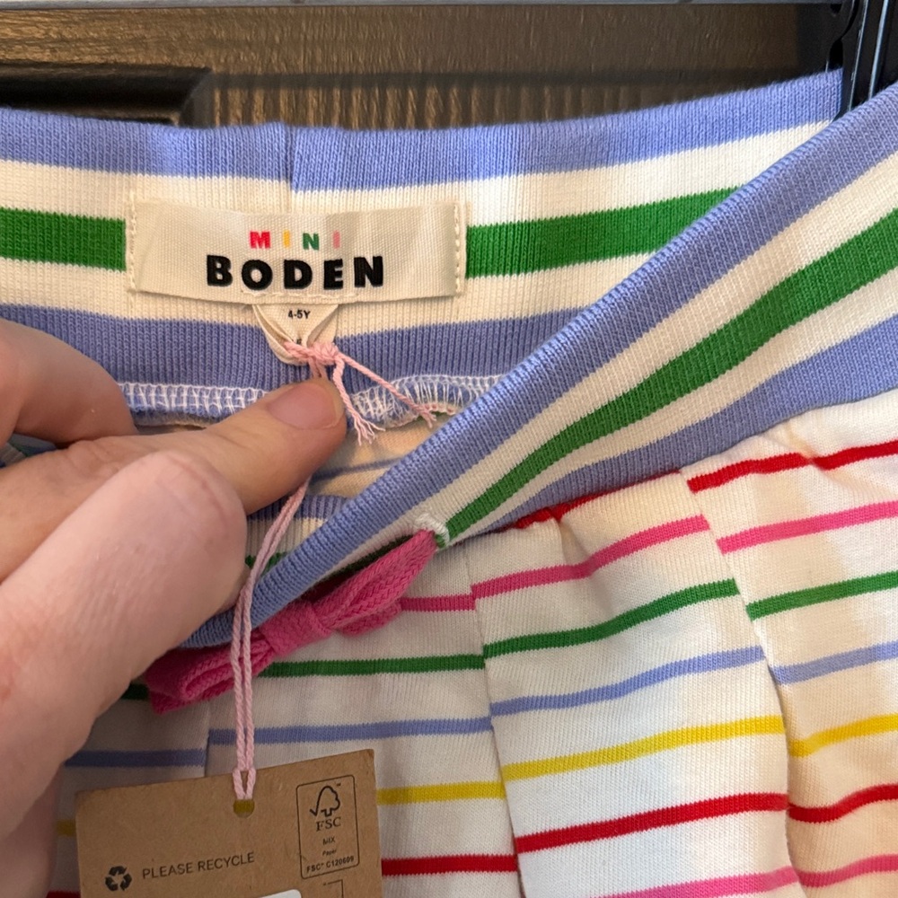 Boden Multicolor Striped Skirt with Pink Accent - Picture 4 of 6